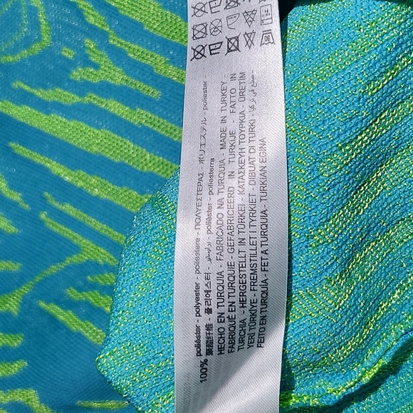 Nwot Zara Vibrant Blue and Green Patterned Strecthy Maxi Dress Womens Size Med - Picture 8 of 9